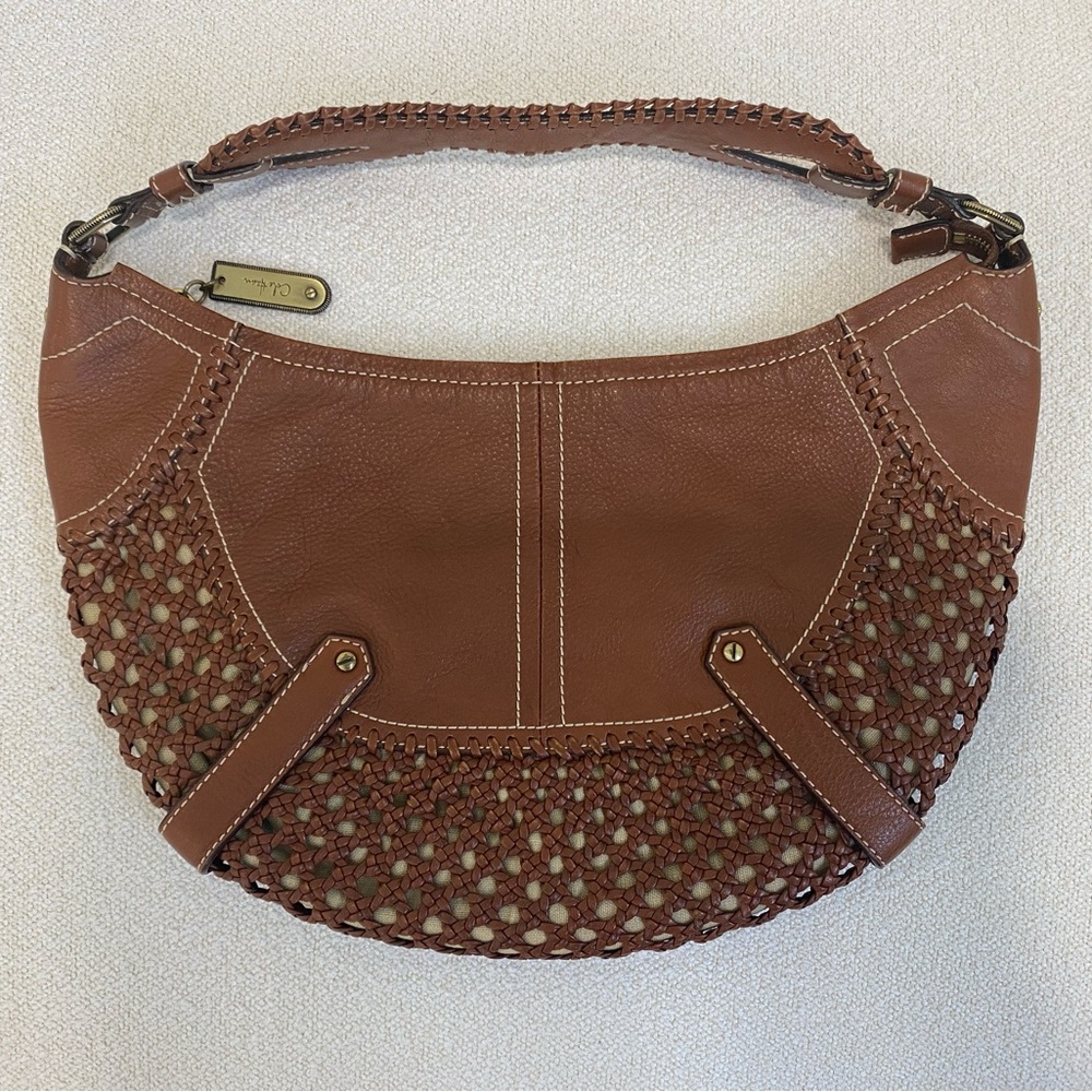 Cole Haan brown Leather Woven Shoulder Bag